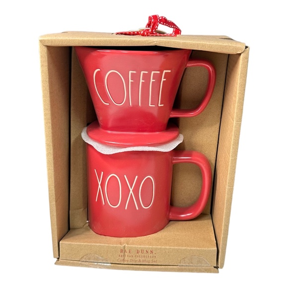Rae Dunn "COFFEE" Drip & "XOXO" Mug Set - Picture 1 of 1